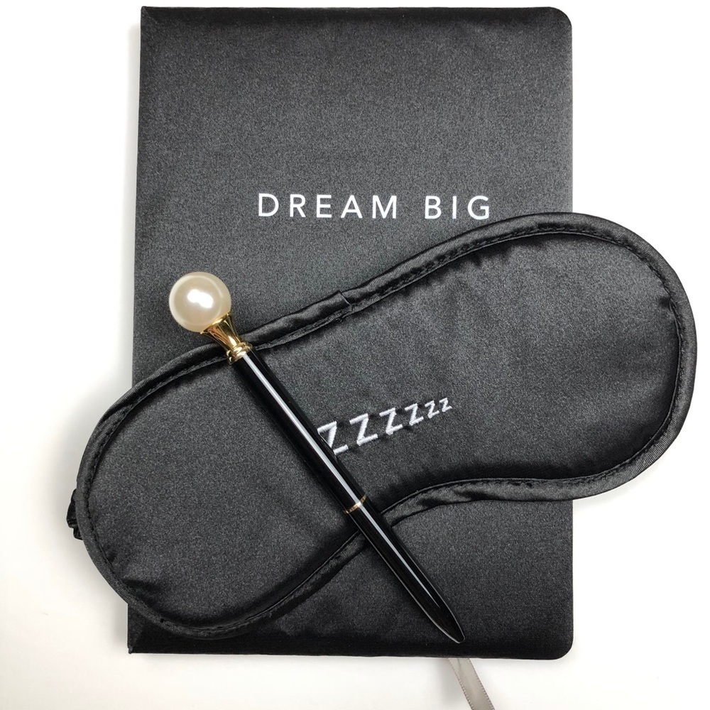 Lot of 10 Black journal notebook with pen and eye mask